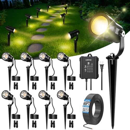 HIBOITEC All-in-One Outdoor Low Voltage Landscape Lighting Kit 2700K, 8 PCS by HIBOITEC