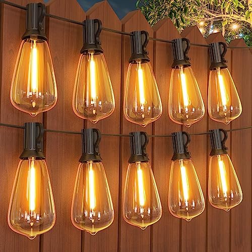 GPATIO 200FT(100FT*2Pack) Outdoor String Lights, Waterproof Patio Lights with 104 Dimmable Hanging Lights Globe ST38 Bulbs, 2700k Shatterproof for Backyard Gazebo Porch Garden Outside Decor by AddforPatioMakeover