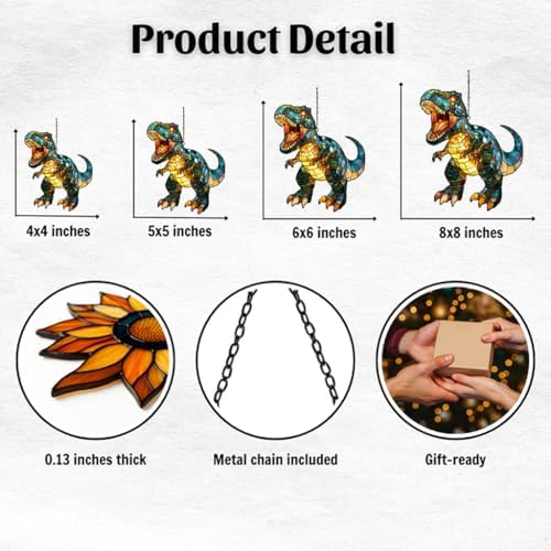 Fierce T-rex Acrylic Suncatcher - Image 2