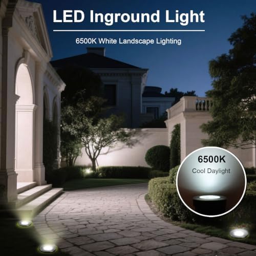 7W 6500K 6-Inch 120V LED Outdoor Landscape Ground Lights 4 Pack - Image 6