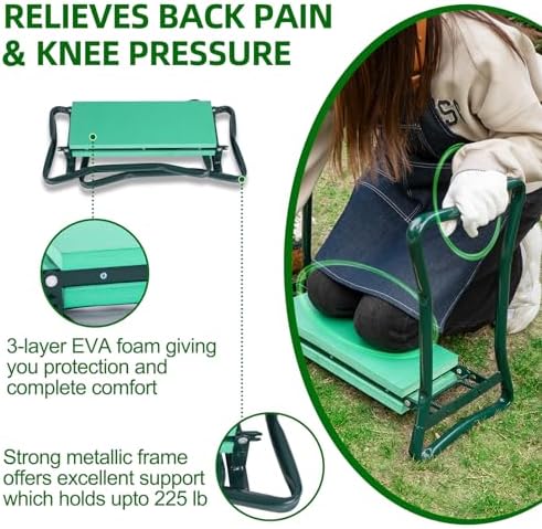 Backyard Expressions Garden Kneeler - Multi-Functional Gardening Seat and Kneeler - Image 4