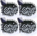 OZS 4 Pack 320 LED Solar String Lights Outdoor Waterproof, Cool White by OZS