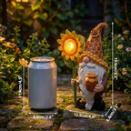 Lyeasw Solar Garden Gnomes Gifts - Garden Gnome Decor Outdoor - 8.3 Inch Honey Pot Funny Figurines for Birthday Anniversary Gardening, Unique Sunflower Decorations for Mom & Grandma Yard Patio - Image 6