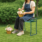 VINGLI 24in Foldable Garden Kneeler and Seat with Tool Pouch, 2-in-1 Function Portable Thicken Soft Kneeling Pad Garden Stool for Backyard, Green, Gifts for Garden Enthusiasts - Image 2