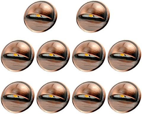 10 Pack Low Voltage Deck Lights kit, Φ1.38 Cold White LED Lighting Bronze by FVTLED