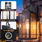 15" Dusk to Dawn Porch Light, Black Extra-Large Outdoor Wall Light - Image 5