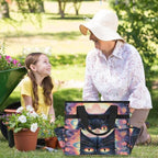 Boho Cat Garden Tool Bag Organizer Heavy Duty Flower Cat Gardening Tote Bag with 10 Pockets for Women Men Gardening Gifts - Image 6