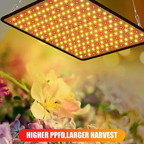 Liliful 4 Pcs Grow Lights Panel 200W Artificial Full Spectrum Grow Lamps with 225 LEDs for Indoor Outdoor Seedling Tent Flowe(Warm White, Red) - Image 4