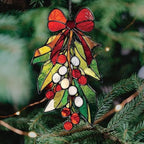 Mosaic Christmas Mistletoe Knot Acrylic Suncatcher - Image 4