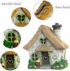 PRETMANNS Solar Fairy House for Outside, Green, 7.56" High - Image 7