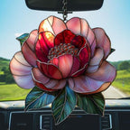 Red and Pink Peony Acrylic Suncatcher - Image 5