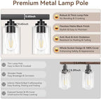 8-Light Bathroom Light Fixtures, 51" Modern Vanity Lights Over Mirror with Clear Glass Shades, Matte Black Light Fixture, Classic Wall Light Fixture for Mirror Living Room Cabinet Bedroom Porch - Image 5