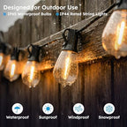 GvvooHome 100FT Outdoor String Light with S11 Plastic Bulbs, Low-Voltage LED Patio Light with App & Remote, Music Sync, 4 Lighting Modes, Dimmable & Waterproof for Backyard, Porch, Garden, Deck, Party - Image 6