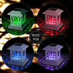 Solar Post Cap Lights Warm White & RGB Automatic Cycling 2 Modes - Image 3