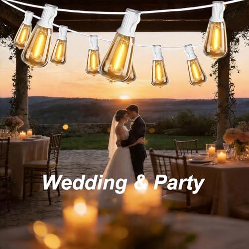 White Outdoor String Lights Waterproof 100FT Patio Lights for Wedding Yard - Image 5