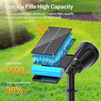 Solar Lights Outdoor Spot Light: 4 Pack 120°&180° Adjustable Bigger LED Solar Spot Lights Outdoor Waterproof - Landscape Lighting Spotlights for Garden, Yard, Pathway, Tree, Flag, Wall (Warm White) - Image 6