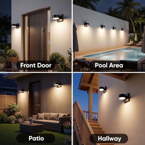 BesLowe 2-Pack LED Outdoor Wall Lights, Porch Sconce Lights - Image 7