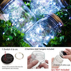 30 LED 12 Packs Solar Lights for Mason Jars（No Jar） Lids String Fairy Lights Solar Lantern Hanging Lights for Patio Yard Garden Wedding Decor Cool White - Image 5