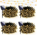 Solar Christmas Lights Outdoor 4 Pack 132FT 400LED String Lights Warm White by Halloween