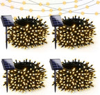 Solar Christmas Lights Outdoor 4 Pack 132FT 400LED String Lights Warm White by Halloween