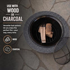Round Wood Burning fire Pit Outdoor Fireplace for Patio-23 Black - Image 5