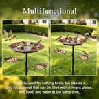 Bird Bath for Wild Birds, Outdoor Metal Standing Bowl with Feeders, Stake Design for Lawn and Flower Bed(Copper Color) - Image 7
