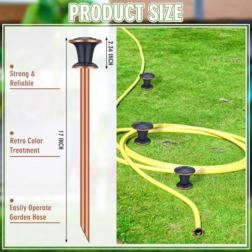 Tandefio 5 Pcs Garden Hose Guide Stake 17 Inch Heavy Duty Decorative - Image 2