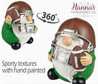 Hanna's Handiworks Little Football Rugby Gnomes - Resin Statues Home Decor for Indoor Tabletop or Outdoor Covered Garden - Sports-Theme Figurine for Centerpiece Display, Parties, Gifts - Set of 3 - Image 4