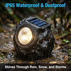 Solar Rock Lights Outdoor, 2 Pack Warm White LED Garden Stone Lights, Realistic Rock Design,Wireless Solar Powered Pathway Lights, IP65 Waterproof Landscape Spotlights for Yard Patio Lawn - Image 4