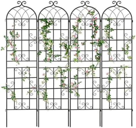 Garden Trellis for Climbing Plants Outdoor, 4-Pack 86" Metal Rustproof by Unknown
