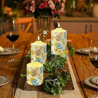 Cozeyat LED Candles Flameless Votive Candles 3 Packs, Autumn Sunflower Pumpkin Pattern Electric Candles with Remote Battery Operated Outdoor Flickering Candles Bulk Home Decorations Tealights - Image 4