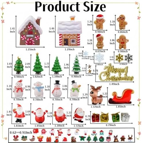 111PCS Mini Christmas Figurines Set, Resin Miniatures Statue for Crafts - Image 2