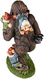 Design Toscano Schlepping the Garden Gnomes Bigfoot Yeti Indoor/Outdoor Garden Statue, 16 Inch Tall, Cast Stone Resin, Painted Full Color Finish - Image 3