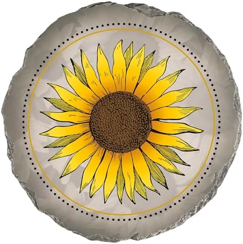 Magnolia Garden 10-Inch Vibrant Sunflower Decorative Stepping Stone – Yellow Floral Resin Garden Walkway Tile – Modern Farmhouse Outdoor Accent – Cheerful Summer Yard Decoration & Housewarming Gift by DicksonsGifts