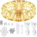 SURNIE LED Rope Lights Outdoor Warm White, Waterproof 50FT Cuttable 3000K Lighting Indoor 110V Connectable Flexible Electric Lights for Christmas Trees Bedroom Outside Patio Decor, Not Flat Strip by SURNIE