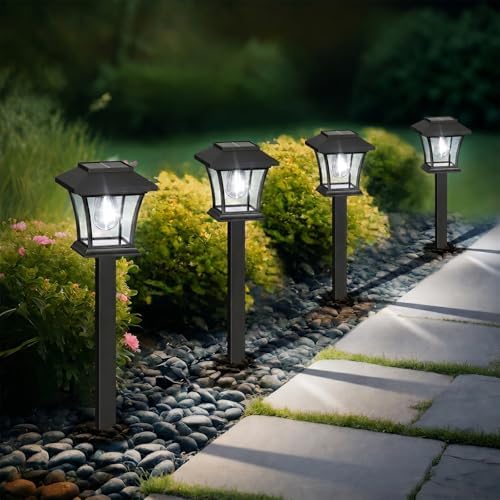 Sparkblaze 10 Pack Solar Pathway Lights Outdoor, Cold White by Lightsmorethanillumination