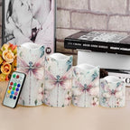 Dragonfly MarbleFlickering Flameless Candles Pillar LED Candles with Remote and Timer Set of 4 Color Changing Battery Operated Candles for Home Birthday Decoration - Image 4