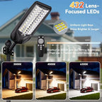 MMKT Solar Street Lights Outdoor Waterproof, 3 Color LED Dusk to Dawn Solar Light, Flood Lights with Motion Sensor and Remote Control, Parking Lot Light 1 Pack (Extra Large 1 Pack) - Image 2
