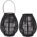 Keenso Solar Garden Lantern, Outdoor LED Hanging Lamp, Decorative Rattan Lantern for Lawn, Patio, Energy Saving Solar Energy, ABS Material - Image 3