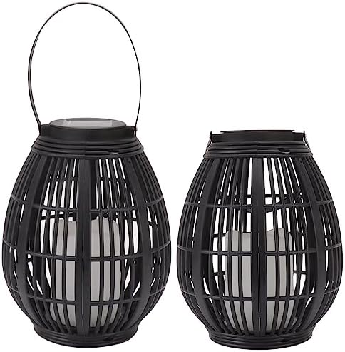 Keenso Solar Garden Lantern, Outdoor LED Hanging Lamp, Decorative Rattan Lantern for Lawn, Patio, Energy Saving Solar Energy, ABS Material - Image 3