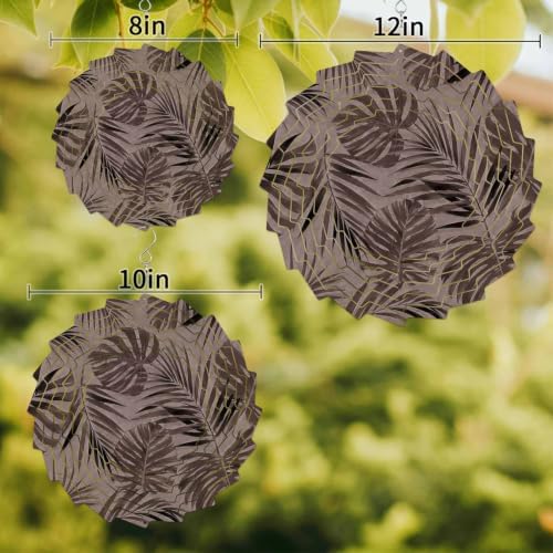 12 Inch Brown Palm Leaves Wind Spinner for Yard and Garden, Tropical Summer Beach Coastal Hanging Ornaments Outdoor 3D Kinetic Wind Sculpture Spinners Indoor Outdoor Patio Décor Ornaments Gift - Image 3