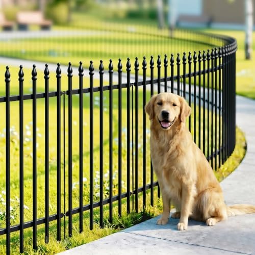 Thealyn 32" H x 24" W Metal Garden Fence, No Digging, Animal Barrier, 10 Ft by ThealynGardens