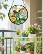 Hummingbird Stained Glass Window Hanging Suncatcher,Gifts for Women 15" - Image 4