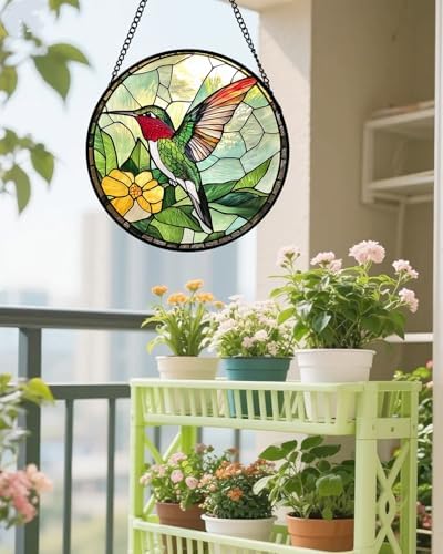 Hummingbird Stained Glass Window Hanging Suncatcher,Gifts for Women 15" - Image 4