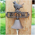 Vintage Cast Iron Doorbell, Hanging Dinner Bell, Retro Style Outdoor Wall Mount Door Bell, Bird Welcome Sign by Unknown