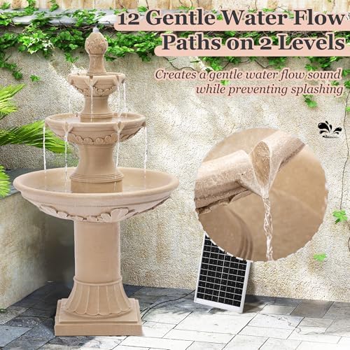 MAGIC UNION 48.4" Outdoor Solar Water Fountain,Italian Roman Style,Natural - Image 4