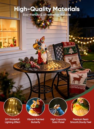 Brightown Solar Garden Gnomes Outdoor Statue with 36 LED Lights - Image 5