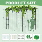 DoCred 87"H x 118"L Garden Arch Trellis, Metal Trellis for Climbing Plants - Image 4