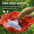 Metal Flower Garden Stakes Bird Bath, Handmade Bee Watering Station for Garden Outside, Mini Pollinator Water Station, Metal Flower Bird Bath Garden Stakes (Pink, 3PCS) - Image 2