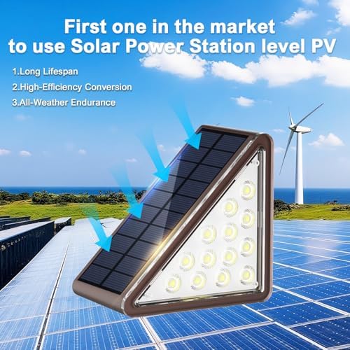 JEJOT 12 Pack Solar Step Lights Outdoor Waterproof, Solar Stair Light,Brown - Image 3